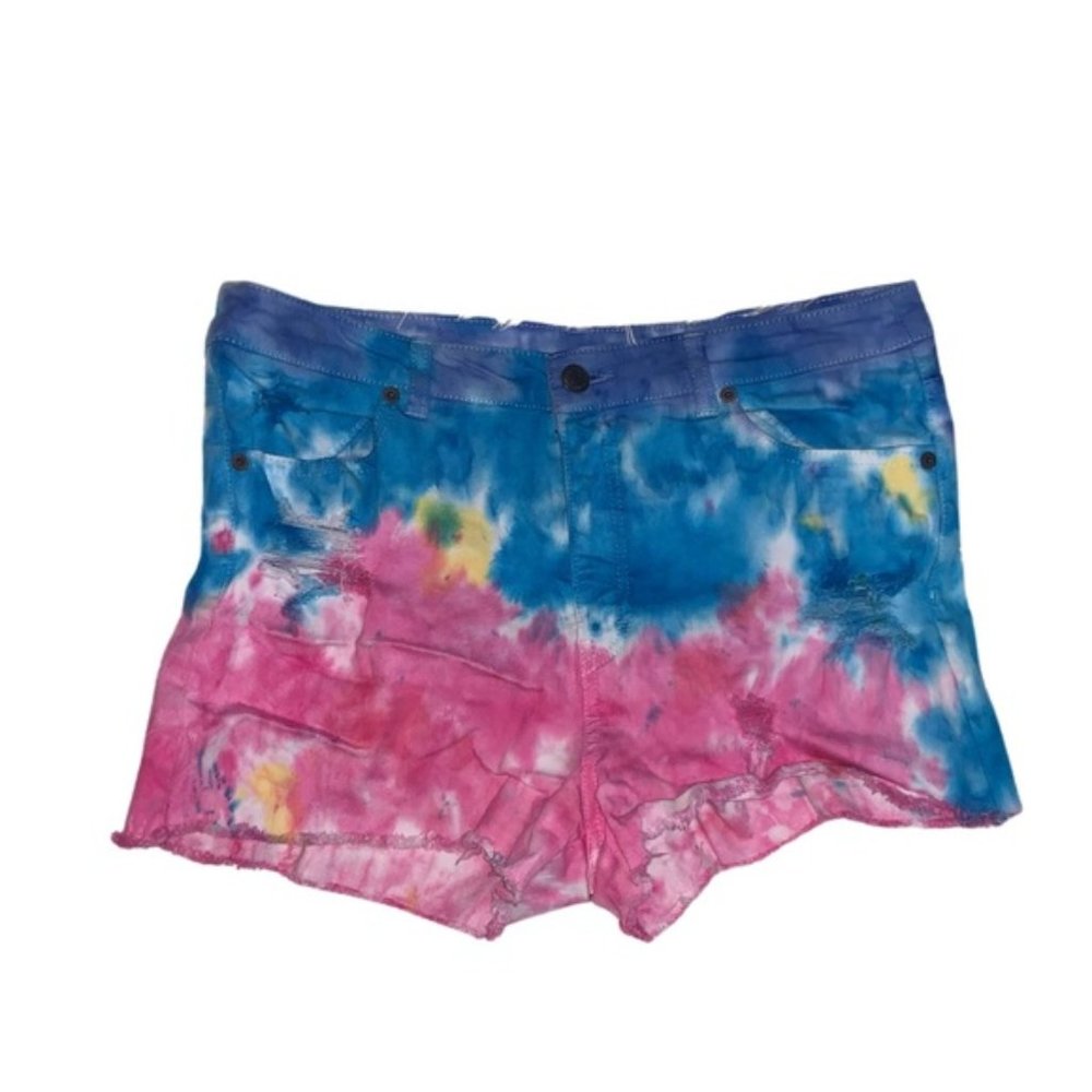 H&M Divided Rainbow Tie Dye Jean Shorts